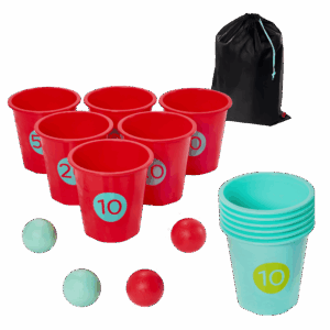 Toss and Topple Buckets Game