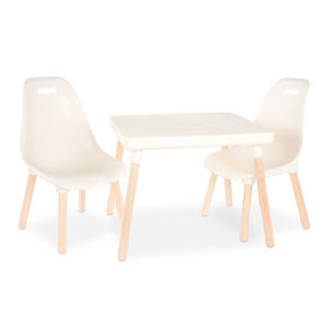 Kid Century Modern Table and Chair Set Ivory